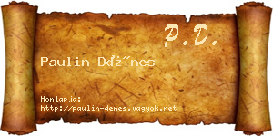 Paulin Dénes névjegykártya