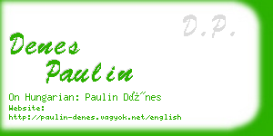 denes paulin business card